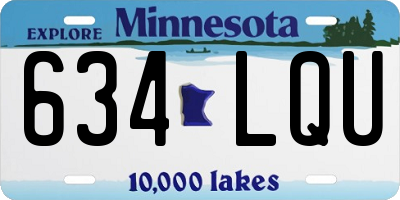 MN license plate 634LQU