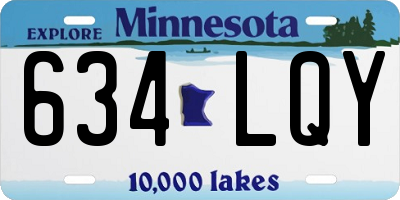 MN license plate 634LQY