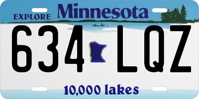 MN license plate 634LQZ