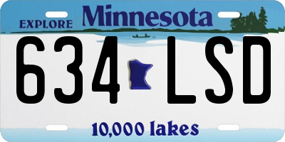 MN license plate 634LSD