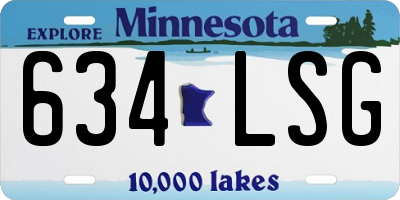 MN license plate 634LSG