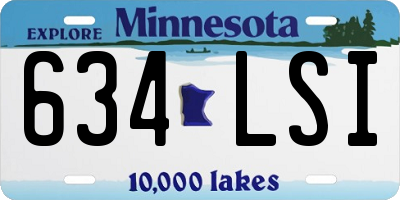 MN license plate 634LSI