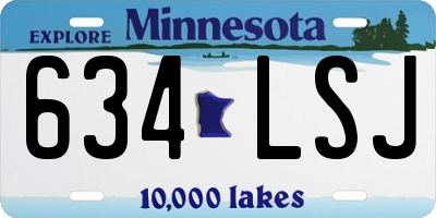 MN license plate 634LSJ
