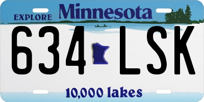 MN license plate 634LSK