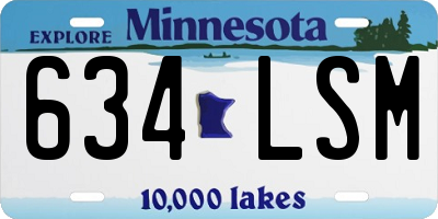 MN license plate 634LSM