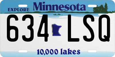 MN license plate 634LSQ