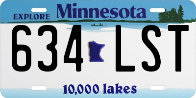 MN license plate 634LST