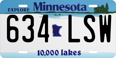 MN license plate 634LSW