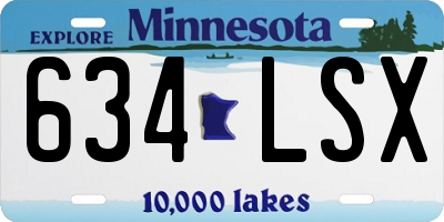 MN license plate 634LSX