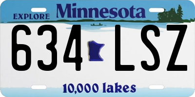 MN license plate 634LSZ