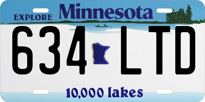 MN license plate 634LTD
