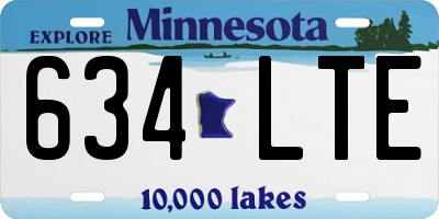 MN license plate 634LTE