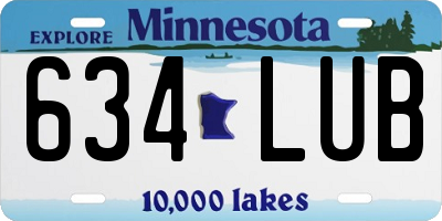 MN license plate 634LUB