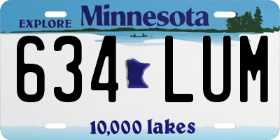 MN license plate 634LUM