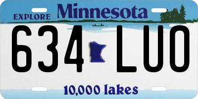MN license plate 634LUO