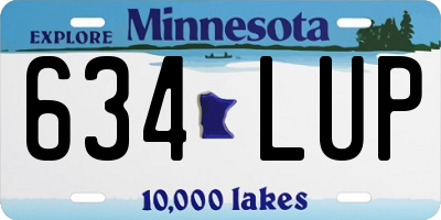 MN license plate 634LUP