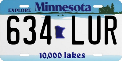 MN license plate 634LUR