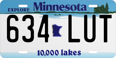 MN license plate 634LUT
