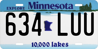 MN license plate 634LUU