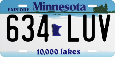 MN license plate 634LUV