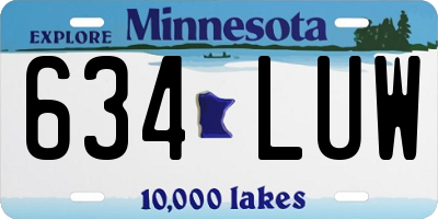MN license plate 634LUW