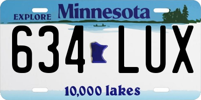 MN license plate 634LUX