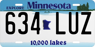 MN license plate 634LUZ