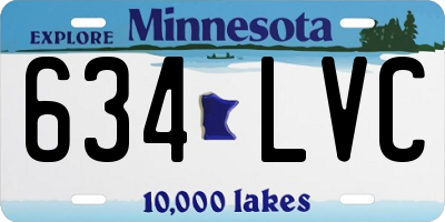 MN license plate 634LVC