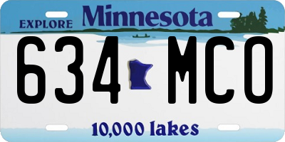 MN license plate 634MCO