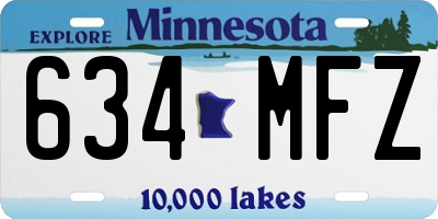 MN license plate 634MFZ