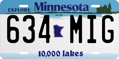 MN license plate 634MIG
