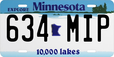 MN license plate 634MIP