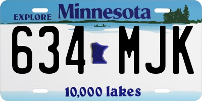 MN license plate 634MJK