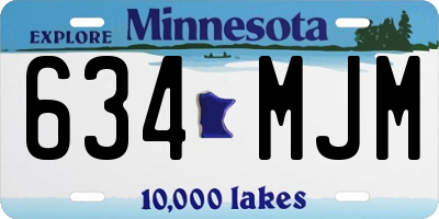 MN license plate 634MJM