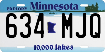 MN license plate 634MJQ