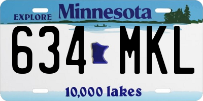MN license plate 634MKL