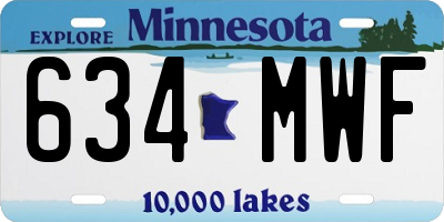 MN license plate 634MWF