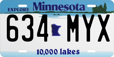 MN license plate 634MYX