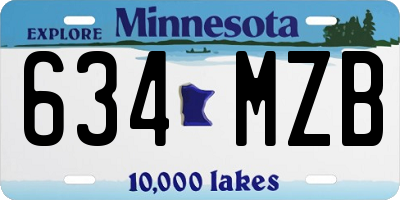 MN license plate 634MZB