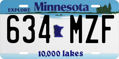 MN license plate 634MZF
