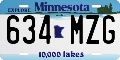 MN license plate 634MZG