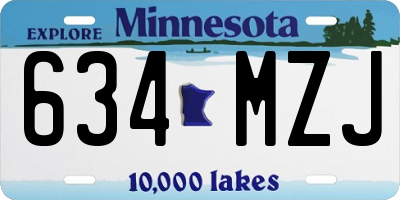 MN license plate 634MZJ