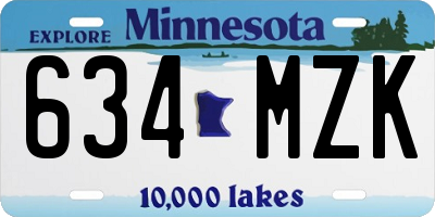 MN license plate 634MZK
