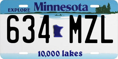 MN license plate 634MZL