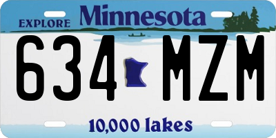 MN license plate 634MZM