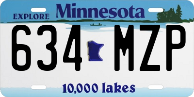 MN license plate 634MZP
