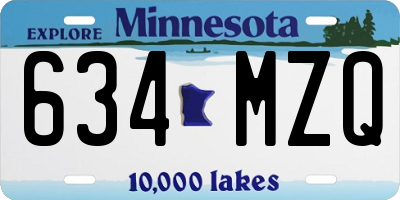 MN license plate 634MZQ