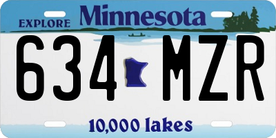 MN license plate 634MZR
