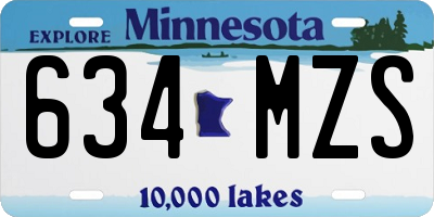 MN license plate 634MZS