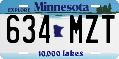 MN license plate 634MZT